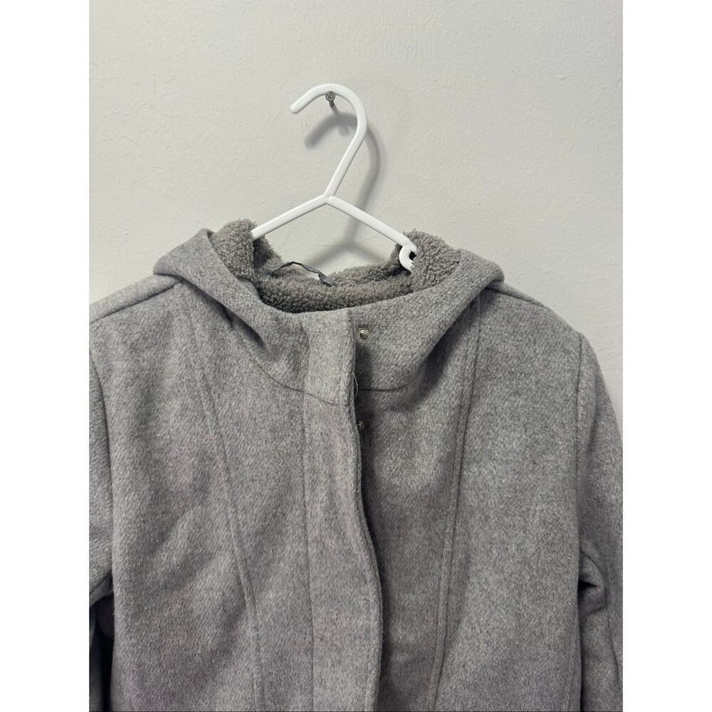 New York & Company Small Wool Blend Color Block Hooded Coat Gray Winter Jacket C - Picture 3 of 14